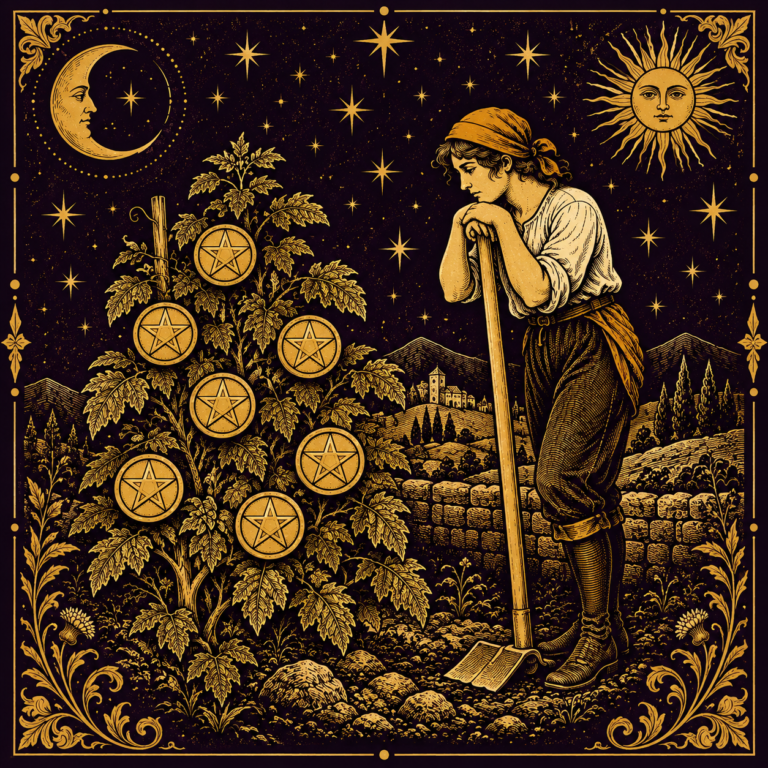 Seven of Pentacles: Patience, Long-Term Effort & Waiting for the Harvest
